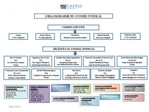 ORGANIGRAMME DU CONSEIL SYNDICAL COMIT EXCUTIF 1 er