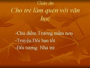 Gio n Cho tr lm quen vi vn