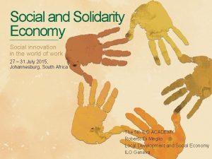 Social and Solidarity Economy Social innovation in the
