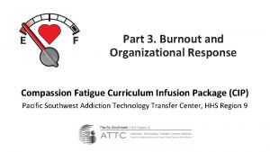 Part 3 Burnout and Organizational Response Compassion Fatigue