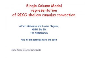 Single Column Model representation of RICO shallow cumulus