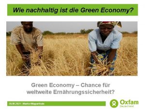 Wie nachhaltig ist die Green Economy Green Economy