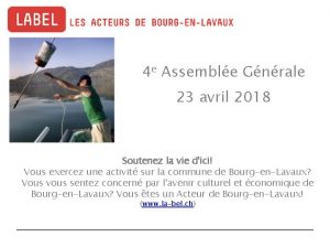 4 e Assemble Gnrale 23 avril 2018 Soutenez