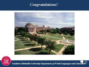 Congratulations point 1 9202021 Southern Methodist University Department