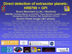 Direct detection of extrasolar planets HR 8799 GPI