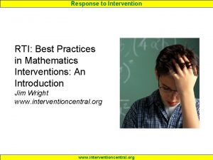 Response to Intervention RTI Best Practices in Mathematics