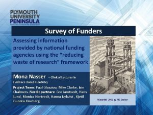 Survey of Funders Assessing information provided by national