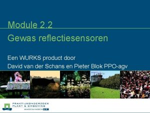 Module 2 2 Gewas reflectiesensoren Een WURKS product