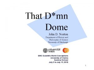 That Dmn Dome John D Norton Department of