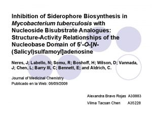 Inhibition of Siderophore Biosynthesis in Mycobacterium tuberculosis with