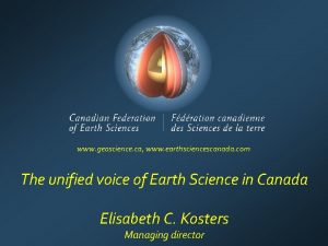 www geoscience ca www earthsciencescanada com The unified