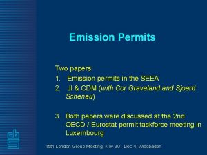 Emission Permits Two papers 1 Emission permits in