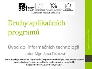 vod do informanch technologi autor Mgr Jana Truxov