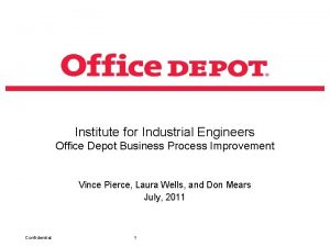 Institute for Industrial Engineers Office Depot Business Process