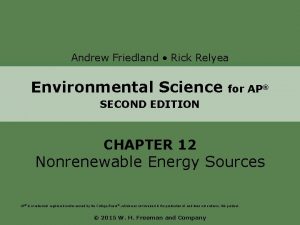 Andrew Friedland Rick Relyea Environmental Science for AP