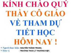 KNH CHO QU THY C GIO V THAM