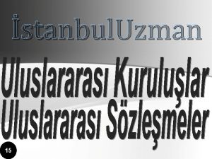 stanbul Uzman 15 BM Uluslararas Kurulular DRUZ ULUSLARARASI