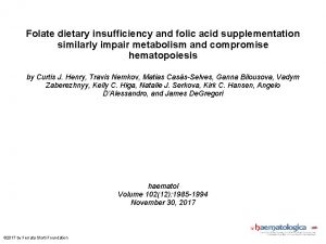 Folate dietary insufficiency and folic acid supplementation similarly