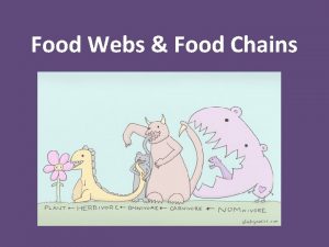 Food Webs Food Chains Learning GoalsSuccess Criteria Understand