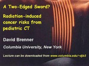 A TwoEdged Sword Radiationinduced cancer risks from pediatric