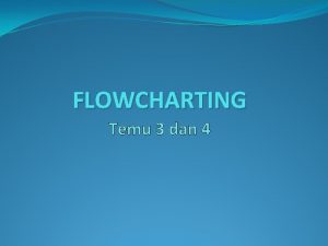 FLOWCHARTING Temu 3 dan 4 Pengertian Flowchart Baganbagan