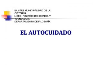 ILUSTRE MUNICIPALIDAD DE LA CISTERNA LICEO POLITCNICO CIENCIA