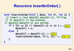 Recursive insert In Order void insert In Orderint