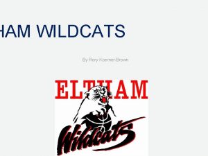 HAM WILDCATS By Rory KoernerBrown Introduction I play