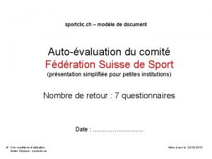 sportclic ch modle de document Autovaluation du comit