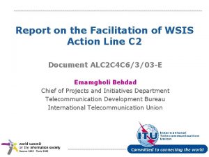 Report on the Facilitation of WSIS Action Line