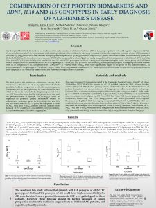 COMBINATION OF CSF PROTEIN BIOMARKERS AND BDNF IL