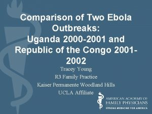 Comparison of Two Ebola Outbreaks Uganda 2000 2001