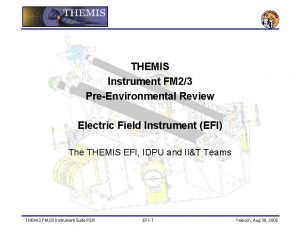 THEMIS Instrument FM 23 PreEnvironmental Review Electric Field