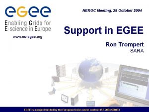 NEROC Meeting 28 October 2004 www euegee org