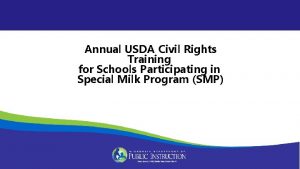 Annual USDA Civil Rights Training for Schools Participating