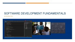 SOFTWARE DEVELOPMENT FUNDAMENTALS INTRODUCTIE INHOUDSOPGAVE De PDFs Volgorde