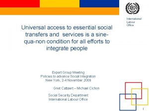 Universal access to essential social transfers and services