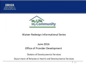 DBHDS Virginia Department of Behavioral Health and Developmental