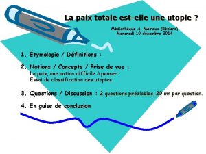 La paix totale estelle une utopie Mdiathque A