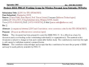 September 2003 doc IEEE 802 15 030353 Project