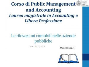 Corso di Public Management and Accounting Laurea magistrale