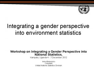Integrating a gender perspective into environment statistics Workshop