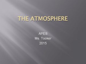 THE ATMOSPHERE APES Ms Tooker 2015 Composition Earths