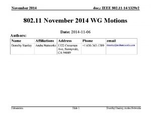November 2014 doc IEEE 802 11 141329 r