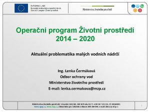 Operan program ivotn prosted 2014 2020 Aktuln problematika