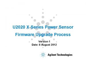 U 2020 XSeries Power Sensor Firmware Upgrade Process