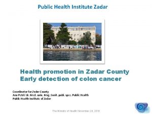Public Health Institute Zadar Health promotion in Zadar