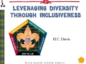 Leveraging Diversity Through Inclusiveness H C Davis W