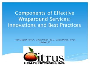 Components of Effective Wraparound Services Innovations and Best