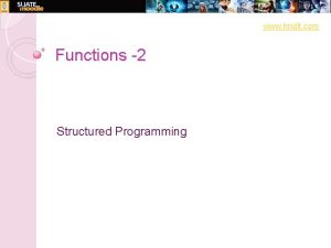 www hndit com Functions 2 Structured Programming www